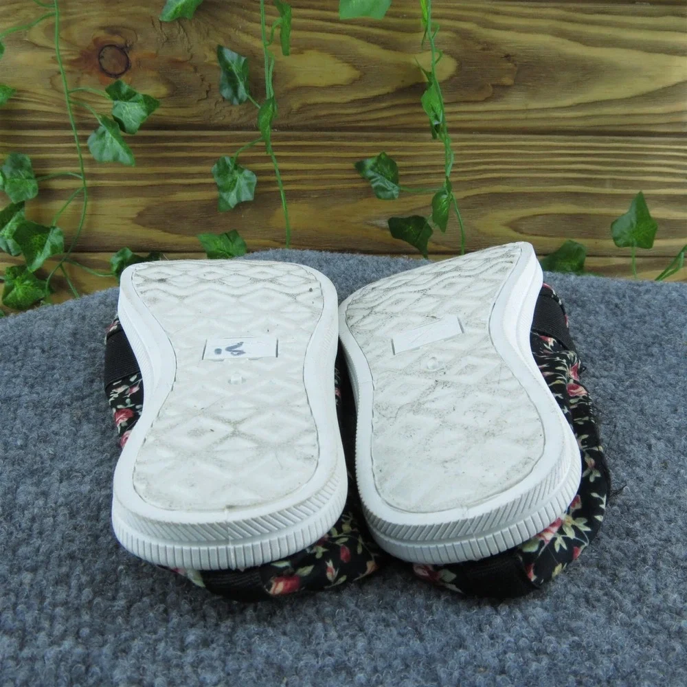 Rocket Dog Plush Foam Women Flat Shoes‎ Black Fabric Slip On Size 6.5 Medium